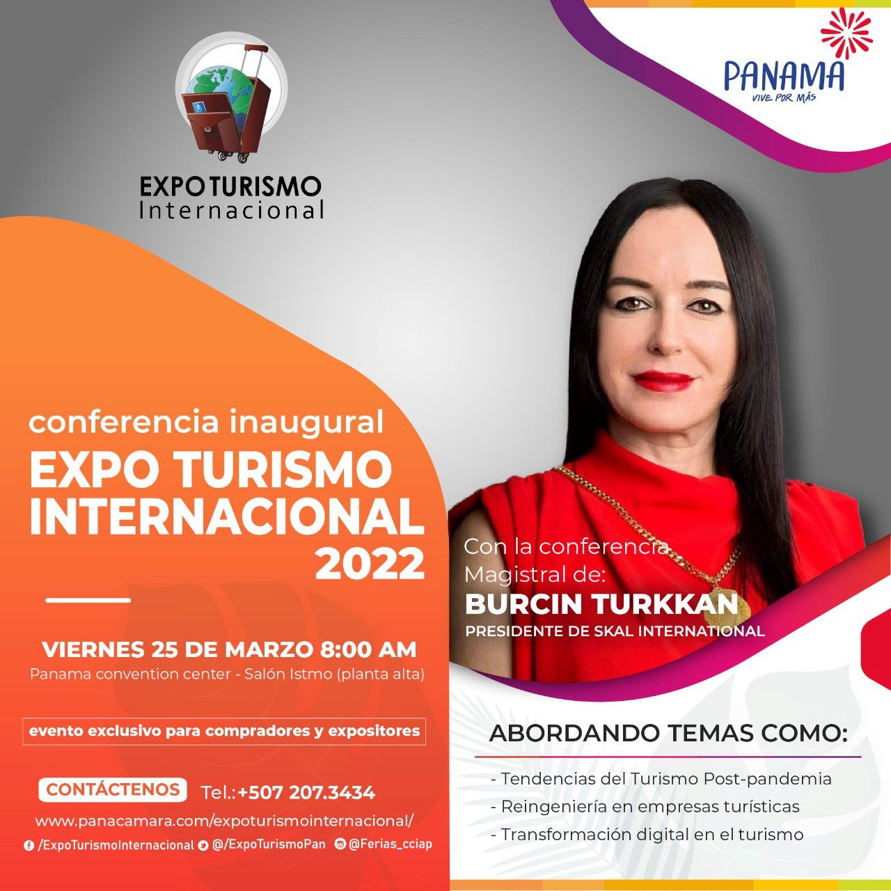 Burcin Turkkan, presidenta de Skål International, realizará la conferencia inaugural de Expo Turismo Internacional (Panamá)